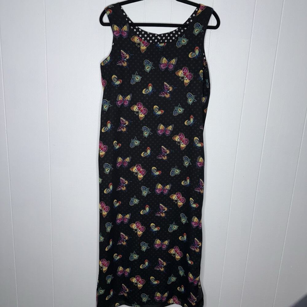 No Brand 90s Vintage Women’s Butterfly Polkadot Shift Slip Dress Grunge Fairy L